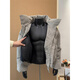 XUANSENTU tie-dyed PU leather down jacket men's winter thickened cotton jacket high-neck cotton jacket American trendy brand short cotton jacket gray upgraded cotton jacket M