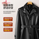 Montagut Warm Plus Velvet + Long 25 Winter Leather Jacket Fashion Jacket Men's Leather Jacket Men's PU Leather Jacket Black 3XL /56