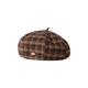 Korean retro beret, exquisite small label plaid, large plate pumpkin hat, literary, simple and versatile painter's hat, autumn and winter, burgundy, one size fits all (55-59cm) adjustable