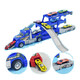 Toy double-decker trailer flatbed remote control children's container truck transport can eject with car model boy car blue three-layer ejectable with 12 cars and delivery track