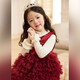 LUSON Little O Bao Children's Clothing Baby New Year Red Puff Skirt Women 2026 Girls New Year Velvet New Year Vest Princess Dress