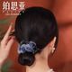 Bosiya new Chinese style large intestine hair band for women with hair tied on the back of the head, blue ball-shaped hair band, headband, hair ornament, blue lotus