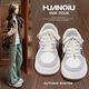 Global hot style 2025 autumn ins trendy white shoes for women, versatile student campus style fashionable thick-soled heightening casual sneakers