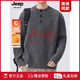 JEEP SPIRIT High-end American Henry Neck Sweater Men's 2025 New Autumn and Winter Lazy Thickened Warm Sweater Men's Fashion Dark Gray M Recommended Weight 95-115Jin Jin is equal to 0.5 kg