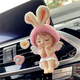 Yusenyi Car Decoration Cute Annie Car Air Vent Aromatherapy Car Air Conditioner Perfume Clip Car Ornament Goddess Benz Pink Purple Annie Purple and White Sunflower Air Vent Free Perfume Flakes