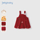 JELLYBABY three-dimensional puppy cute velvet dress 25 new winter style girls vest dress children