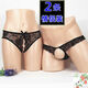 Couple underwear room fun large size hollow thong men and women open crotch pants couple suit sexy free white + red see details