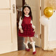 LUSON Little O Bao Children's Clothing Baby New Year Red Puff Skirt Women 2026 Girls New Year Velvet New Year Vest Princess Dress