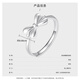Wanfulong platinum 950 fugitive princess bow ring for women, niche design, light luxury and high-end hot style for girlfriend, platinum 950 bow ring opening 4.12g