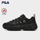 FILA autumn and winter muffin shoes plus velvet men's shoes dad shoes sneakers 2025 winter new warm thick-soled casual shoes black-BK 39