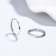 Earrings sterling silver 9999 geometric plain hoop earrings simple niche design earrings delivery box gift for wife white gold (with box)