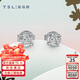 Xie Ruilin (TSL) 18K gold stud earrings geometric inlaid round diamond earrings for women, single BE277 (63890)