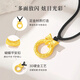 CHINA GOLD gold necklace for women, gold fugitive princess bow solid gold pendant, birthday and Christmas gift for girlfriend and wife, safe buckle pendant about 0.3g* with black rope, selected gift box