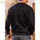 ElegantMan Winter and Autumn Henley Collar Sweatshirt Men's Pullover 320g Heavy New Henley Shirt Jacket Top Long Sleeve Casual Men Black M