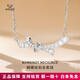 Aido diamond pt950 platinum necklace for women platinum bow set chain inlaid with moissanite diamond light luxury gift platinum bow moissanite diamond necklace