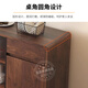 Yipinfan honest wood sideboard against the wall integrated tea cabinet side cabinet French retro multi-layer storage cabinet living room tea and wine cabinet All solid wood + upgraded thickened 16MM back panel Walnut color sideboard 80*40*89cm