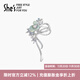 She s Akiko Barbie Rose Flower Bow Brooch High-End Exquisite Fashion Pin Corsage Jacket Birthday Gift for Women Mint Green C0