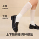 There is a tree (YOUKESHU) piles of socks There is a tree stockings for women spring and summer knitted high white socks with boots white calf socks original white + light hemp gray + dusk black one size