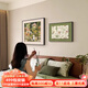 Mo Xiaoxie's mid-century style bedroom bedside decoration painting 2025 new master bedroom room hanging painting high-end retro restaurant wall painting A_Free Cantabile 40*40cm+40*30cm classic black frame aluminum alloy frame detailed texture painting (matte)