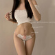 Universal French pure lust girl underwear, sweet pure cotton new breathable bow low-waist briefs C-hollow 12% off for orders of 5 pieces M