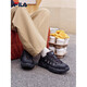 FILA autumn and winter muffin shoes plus velvet men's shoes dad shoes sneakers 2025 winter new warm thick-soled casual shoes black-BK 39