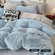 Fantasy winter double-sided thickened milk velvet four-piece set flannel quilt cover plus velvet sheets winter coral velvet bedding baby blue + milkshake yellow double-sided milk velvet plus sheet style 1.8m bed 1.8m bed