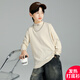 GOYN Boys' Bottoming Shirt Spring and Autumn 2025 New Autumn Clothes for Boys Medium and Large Children Autumn and Winter Half Turtle Collar Cotton Autumn Brown 110 cm