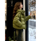 Lu Wang Lianxue lightweight hooded down jacket for women winter 2025 new style giant good-looking small short bread coat cotton jacket green XL 130-155Jin Jin is equal to 0.5 kg