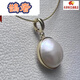 Queshe 16-17 o'clock seawater maple pearl buckle pendant S925 silver simple and exquisite white 18.5-20 buckle gold pendant