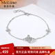 Meluxe pt950 platinum necklace for women, platinum four-leaf clover clavicle chain, birthday gift for wife, bracelet, about 2.48g, about 16+2cm long