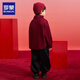 Luo Meng Boys' Velvet Shirt Children's New Chinese Style Tang Suit New Year's Eve Jacket Chinese Style Performance Costume Red 160