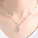 Laofengxiang PT950 platinum diamond necklace, water drop set with diamond pendant set chain, temperament clavicle chain, holiday gift, four-leaf clover pendant + (yuanbao chain) light luxury style + gift box