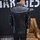 Fellows Youth Personalized Short Leather Jacket Men's Motorcycle Leather Jacket Seasonal Handsome Casual Hairstylist Non-Mainstream Jacket 8203 Black M (90-105Jin Jin is equal to 0.5kg)