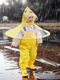 Fantasy Children's Raincoat and Rain Boots Set Little Yellow Duck Cape Style Umbrella Hat Boy 1 Year Old 2 Baby Kindergarten Girl Rain Pants Set One-piece Yellow Raincoat + Overalls Rain Boots S S