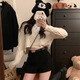 FOX.G Black Woolen Shorts Women's Autumn and Winter Outer Wear Women's 2025 New High Waisted A-Line Casual Leggings Hot Pants Double Pocket Woolen Shorts Black No Belt M Recommended 105 Jin Jin equals within 0.5 kg