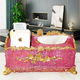 Yusenyi moves into a new home, light luxury tissue box set, living room, creative multi-functional home coffee table, European style remote control toilet paper, spring blossoms, pearl red