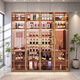 Yusenyi custom-made glass wine cabinet against the wall brushed gold display cabinet customized by American customers