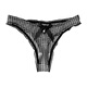 Universal girly mood, sexy low-waisted pure desire thong, sexy and tempting girls' underwear, hollow, black M