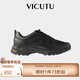 VICUTU men's casual shoes with hollow surface, sports style, business casual, versatile black men's shoes, black 40