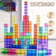 百变几何磁力积木透明磁吸方块男女宝宝儿童益智开发智力拼搭玩具 100颗粒透明磁力方块【颜色随机】送收纳盒