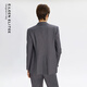 Langzi EiLEEN ELITEE 2025 new autumn new high-end college style workplace commuting loose suit jacket for women, dark gray L