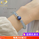 Generomanne Brazilian Aquamarine Bracelet Kyanite Beads Blue Bracelet Girls Bracelet Simple Gift for Girlfriend Beads 8mm