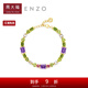Chow Tai Fook ENZO mint mambo 18K gold colorful gemstone diamond bracelet EZV8787 15cm