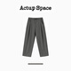 ACTUP Lu Xiaohu American-style velvet casual trousers for men in autumn and winter thickened loose wide-leg pants trendy sports pants carbon gray M 170/76A