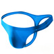 Alternative bagged popular style men's seamless thong ice silk breathable low-waist abstinence-style one-piece thong underwear sapphire blue M