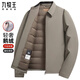Jiumuwang men's goose down down jacket 2025 winter new middle-aged business executive lapel warm jacket navy blue (goose down lining is removable) 3XL 190 (suitable for weight 170-185Jin Jin equals 0.5 kg)