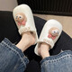 Waterproof cotton slippers for men and women in autumn and winter 2025 new home indoor thick-soled non-slip baby warm Birkenstock shoes black-thick velvet toe cotton slippers Shirley Mei 40.5 40-41 One size too small