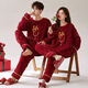 Victoria style suit wedding couple autumn and winter pajamas red autumn and winter thickened animal year plus velvet wedding home clothes coral two sets 7500 M female + male L