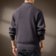 Lanlingfang high-end American heavyweight handsome Henry collar sweater for men 2025 spring and autumn new warm retro bottoming sweater for men gray khaki S_suitable for 90-110Jin Jin is equal to 0.5 kg