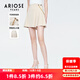 Enos Eshi shopping mall same style summer new chain decorated short skirt pleated skirt college style JK skirt for women 10513526 oatmeal color S